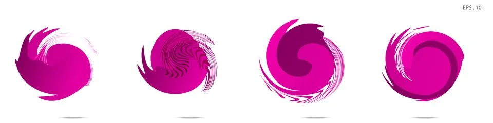 Collection of modern abstract graphic elements. Vortex vector background. Tem Illustrazione stock