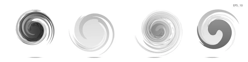 Collection of modern abstract graphic elements. Vortex vector background. Tem Illustrazione stock