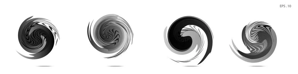 Collection of modern abstract graphic elements. Vortex vector background. Tem Stock Illustration