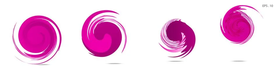 Collection of modern abstract graphic elements. Vortex vector background. Tem Stock Illustration