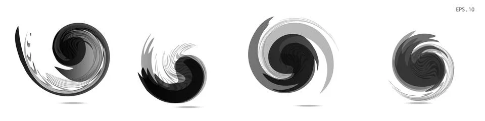 Collection of modern abstract graphic elements. Vortex vector background. Tem Illustrazione stock