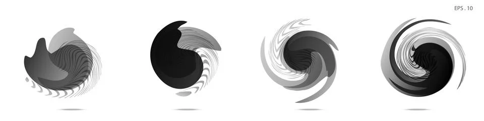 Collection of modern abstract graphic elements. Vortex vector background. Tem Stock Illustration