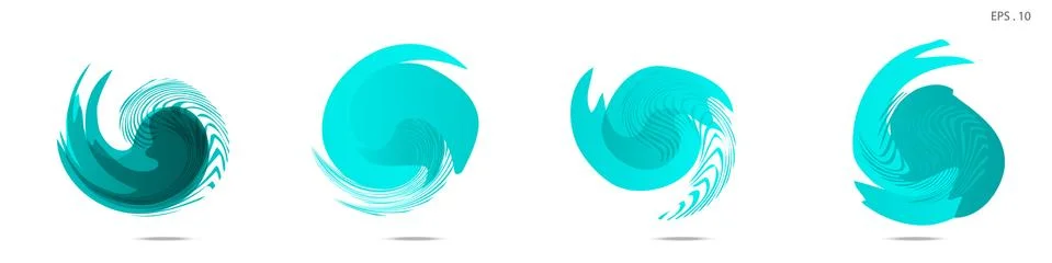 Collection of modern abstract graphic elements. Vortex vector background. Tem Stock Illustration