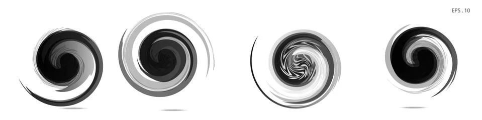 Collection of modern abstract graphic elements. Vortex vector background. Tem Stock Illustration