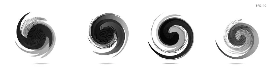 Collection of modern abstract graphic elements. Vortex vector background. Tem Stock Illustration