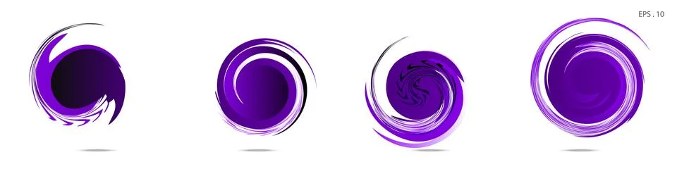 Collection of modern abstract graphic elements. Vortex vector background. Tem Stock Illustration