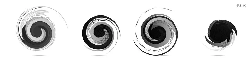 Collection of modern abstract graphic elements. Vortex vector background. Tem Stock Illustration