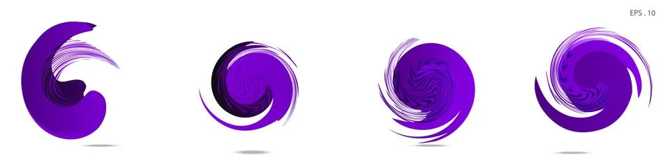 Collection of modern abstract graphic elements. Vortex vector background. Tem Illustrazione stock