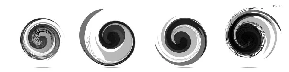 Collection of modern abstract graphic elements. Vortex vector background. Tem 스톡 일러스트