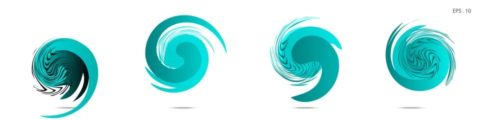 Collection of modern abstract graphic elements. Vortex vector background. Tem Illustrazione stock
