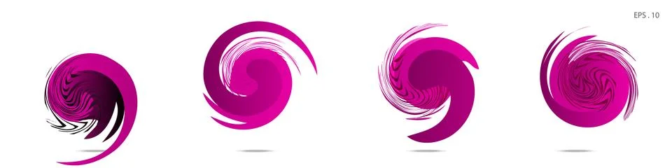 Collection of modern abstract graphic elements. Vortex vector background. Tem Stock Illustration