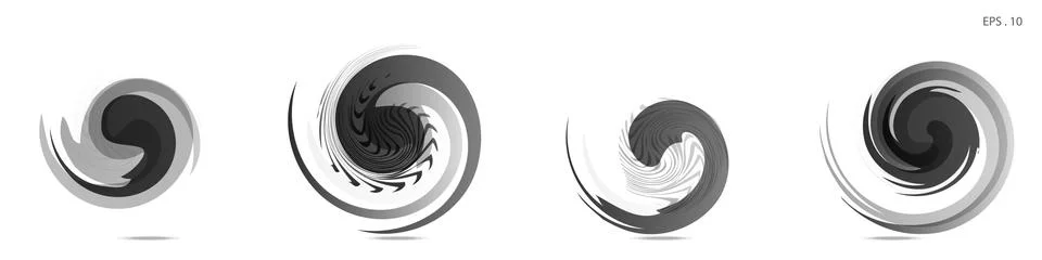Collection of modern abstract graphic elements. Vortex vector background. Tem Stock Illustration