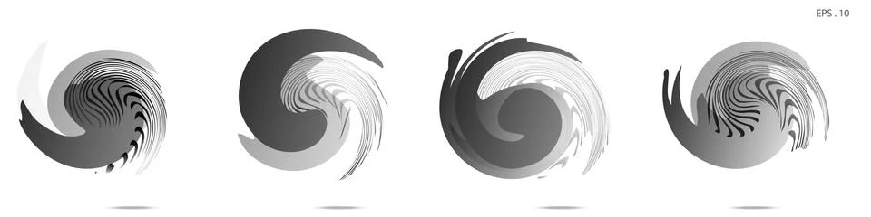 Collection of modern abstract graphic elements. Vortex vector background. Tem Stock Illustration