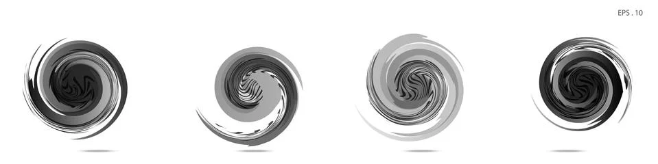 Collection of modern abstract graphic elements. Vortex vector background. Tem Stock Illustration