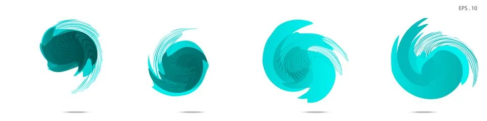 Collection of modern abstract graphic elements. Vortex vector background. Tem Illustrazione stock
