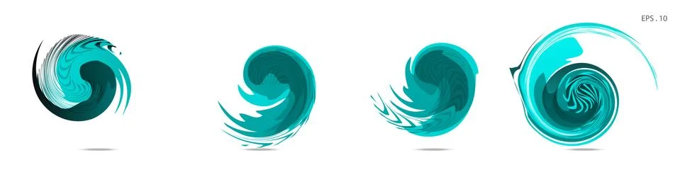 Collection of modern abstract graphic elements. Vortex vector background. Tem Stock Illustration