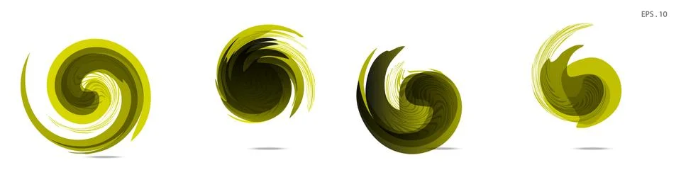 Collection of modern abstract graphic elements. Vortex vector background. Tem Illustrazione stock