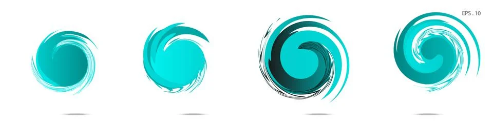 Collection of modern abstract graphic elements. Vortex vector background. Tem Stock Illustration