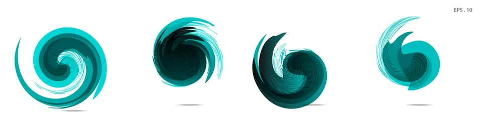 Collection of modern abstract graphic elements. Vortex vector background. Tem Illustrazione stock
