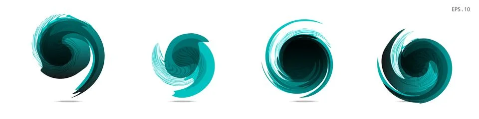 Collection of modern abstract graphic elements. Vortex vector background. Tem Illustrazione stock
