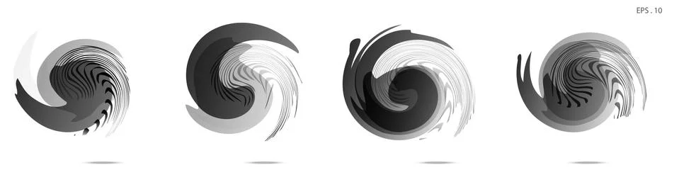 Collection of modern abstract graphic elements. Vortex vector background. Tem Stock Illustration