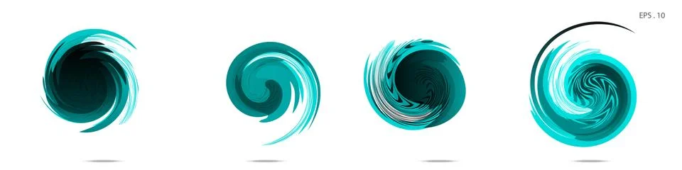 Collection of modern abstract graphic elements. Vortex vector background. Tem Illustrazione stock