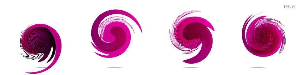 Collection of modern abstract graphic elements. Vortex vector background. Tem 库存插图