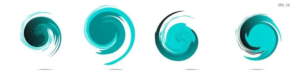 Collection of modern abstract graphic elements. Vortex vector background. Tem Illustrazione stock