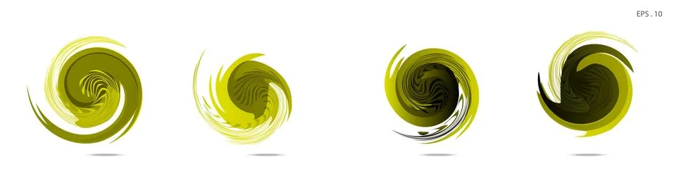 Collection of modern abstract graphic elements. Vortex vector background. Tem Stock Illustration