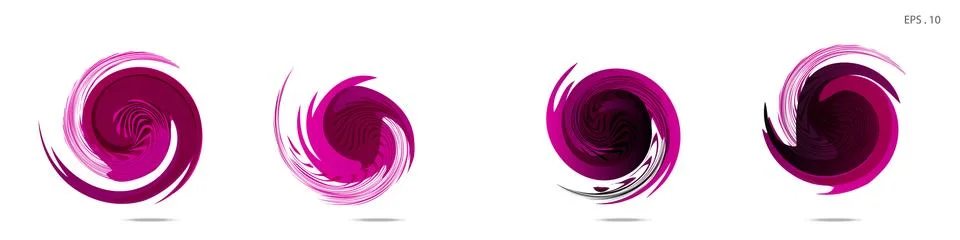 Collection of modern abstract graphic elements. Vortex vector background. Tem 库存插图