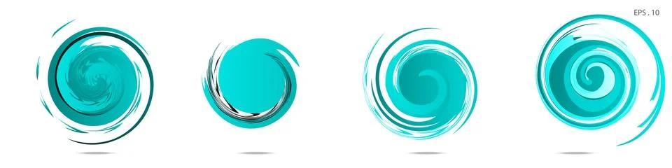 Collection of modern abstract graphic elements. Vortex vector background. Tem Illustrazione stock