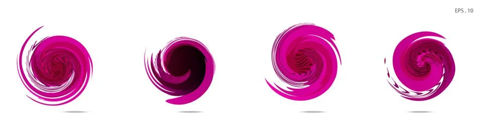 Collection of modern abstract graphic elements. Vortex vector background. Tem Stock Illustration