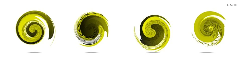 Collection of modern abstract graphic elements. Vortex vector background. Tem Illustrazione stock