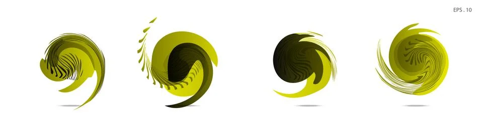 Collection of modern abstract graphic elements. Vortex vector background. Tem イラスト素材