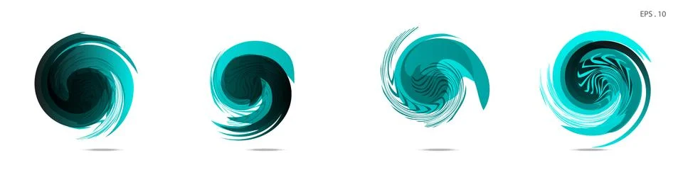 Collection of modern abstract graphic elements. Vortex vector background. Tem Stock Illustration
