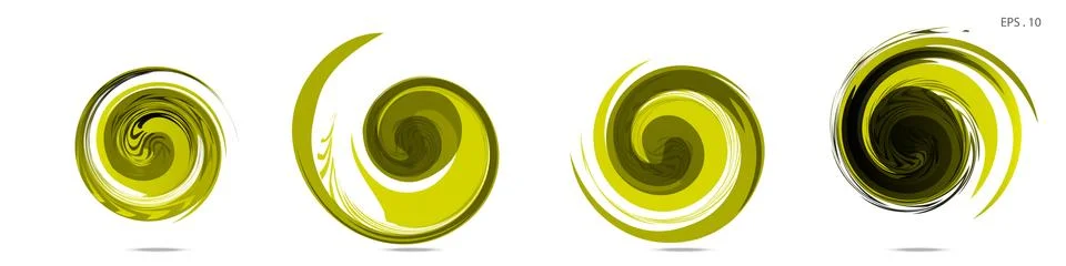 Collection of modern abstract graphic elements. Vortex vector background. Tem Stock Illustration