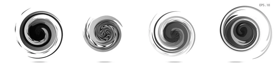 Collection of modern abstract graphic elements. Vortex vector background. Tem Illustrazione stock
