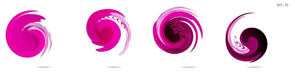 Collection of modern abstract graphic elements. Vortex vector background. Tem Illustrazione stock