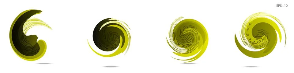 Collection of modern abstract graphic elements. Vortex vector background. Tem 库存插图