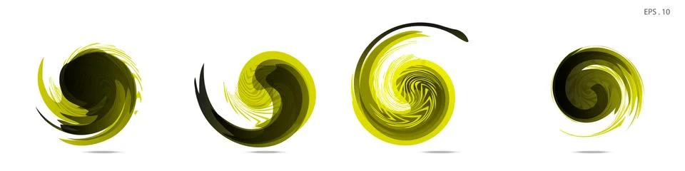 Collection of modern abstract graphic elements. Vortex vector background. Tem Illustrazione stock