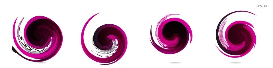 Collection of modern abstract graphic elements. Vortex vector background. Tem Stock Illustration