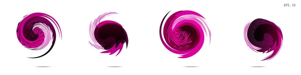 Collection of modern abstract graphic elements. Vortex vector background. Tem Stock Illustration