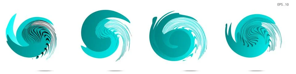 Collection of modern abstract graphic elements. Vortex vector background. Tem Stock Illustration