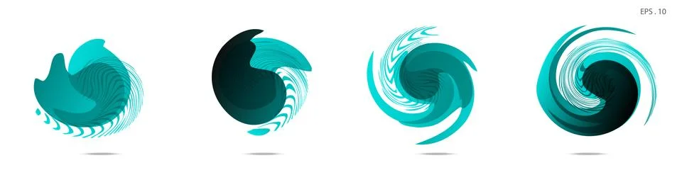 Collection of modern abstract graphic elements. Vortex vector background. Tem 스톡 일러스트