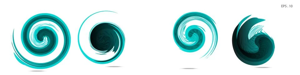 Collection of modern abstract graphic elements. Vortex vector background. Tem Stock Illustration
