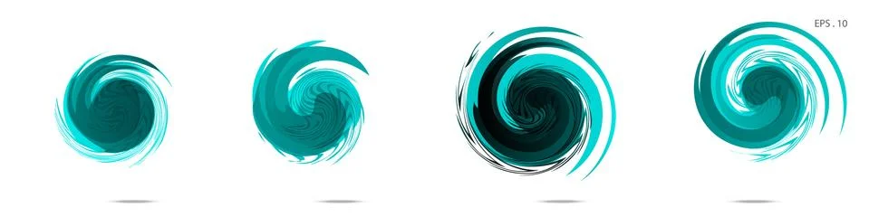 Collection of modern abstract graphic elements. Vortex vector background. Tem Illustrazione stock