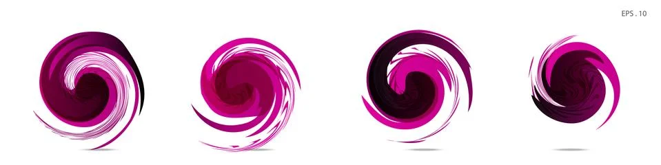 Collection of modern abstract graphic elements. Vortex vector background. Tem Illustrazione stock