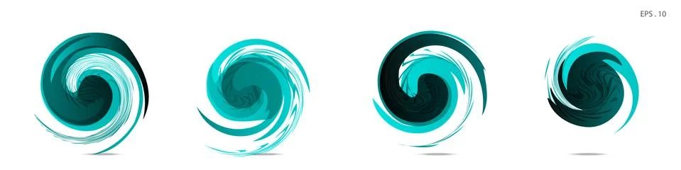 Collection of modern abstract graphic elements. Vortex vector background. Tem Stock Illustration