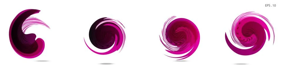 Collection of modern abstract graphic elements. Vortex vector background. Tem Stock Illustration