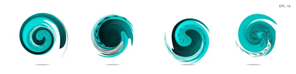 Collection of modern abstract graphic elements. Vortex vector background. Tem Stock Illustration